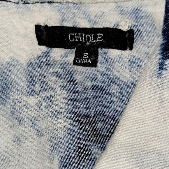 Chiqle Denim Studded Distressed Vest - S - Picture 5 of 7